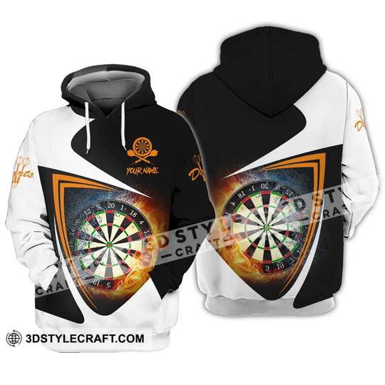Unisex Shirt - Custom Text Orange Black And White Darts Sport Shirt style option 3