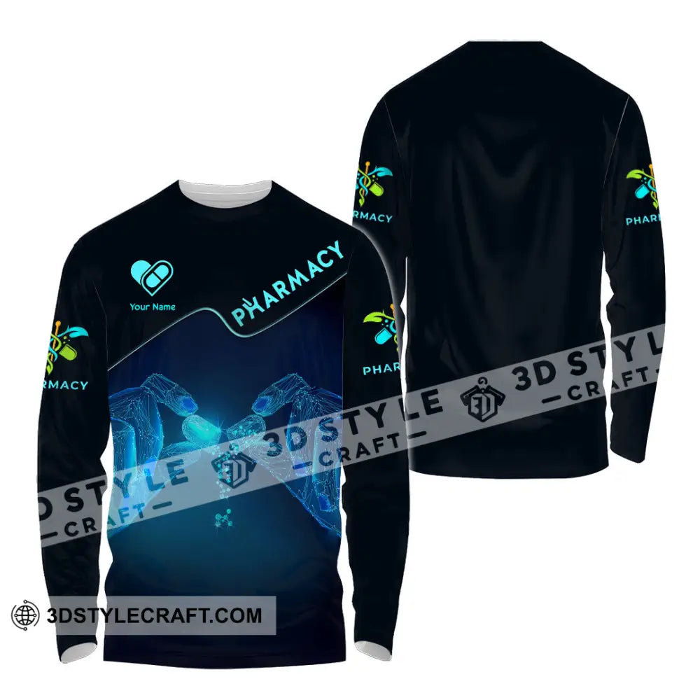 Unisex Shirt - Custom Text Shirt Pharmacy Long Sleeve Shirt / S T-shirt