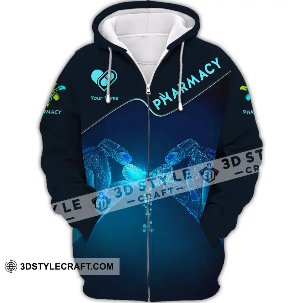 Unisex Shirt - Custom Text Shirt Pharmacy Zipper Hoodie / S T-shirt