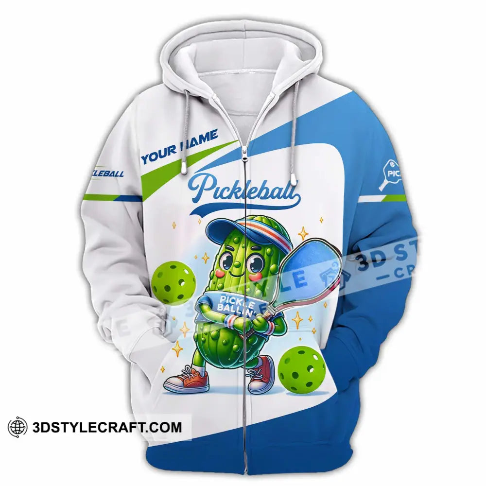 Unisex Shirt - Custom Text Shirt Pickleball Shirt Zipper Hoodie / S T-shirt