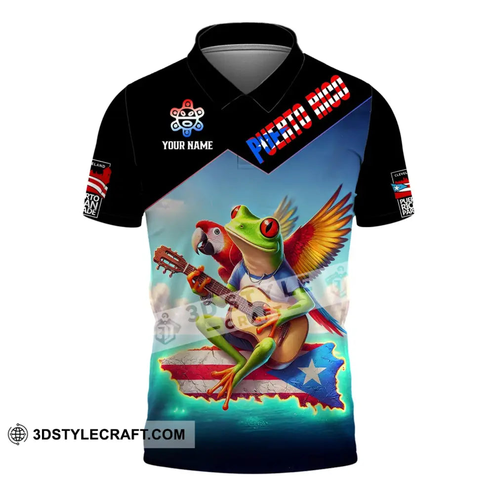 Unisex Shirt - Custom Text Puerto Rico Polo / S T-Shirt