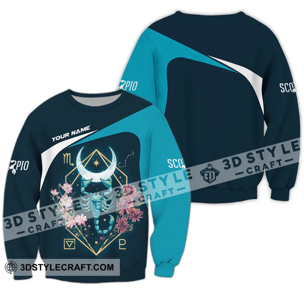 Unisex Shirt - Custom Text Scorpio Long Sleeve / S T-Shirt