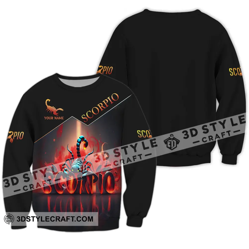 Unisex Shirt - Custom Text Scorpio Long Sleeve / S T-Shirt