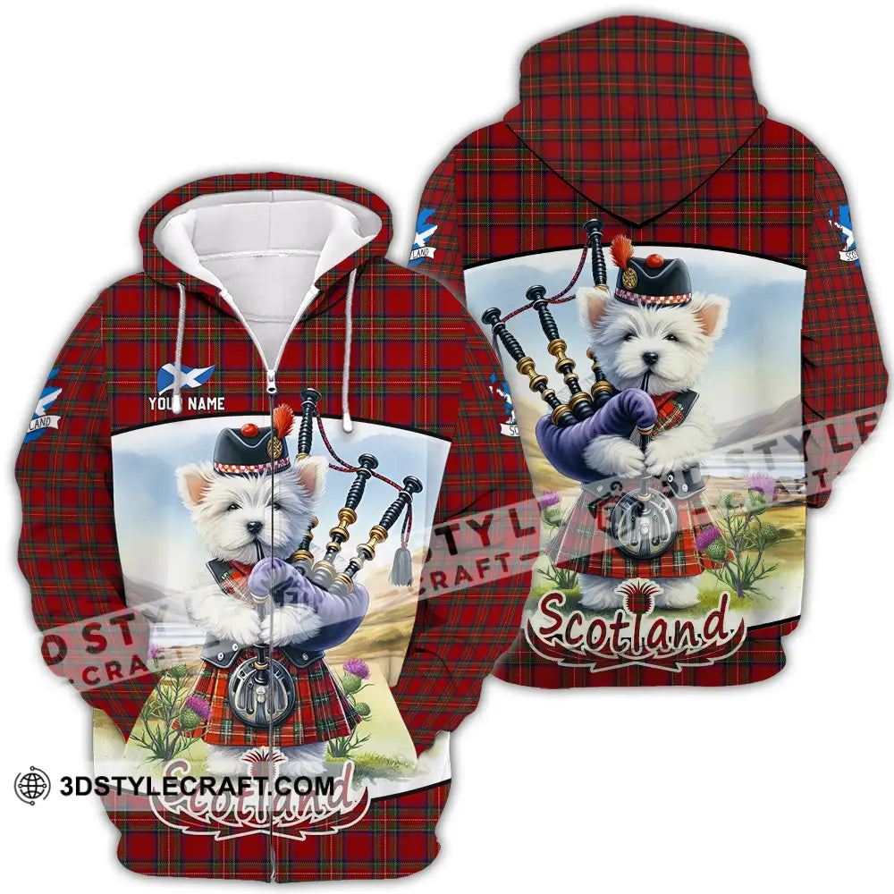 Unisex Shirt - Custom Text Shirt Scotland Dog Shirt Zipper Hoodie / S T-shirt