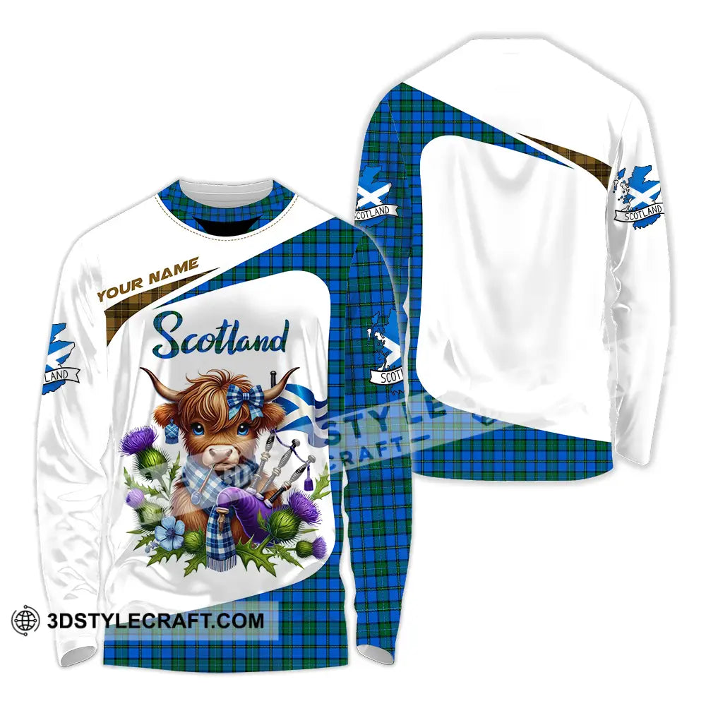 Unisex Shirt - Custom Text Shirt Scotland Highland Cow Shirt Long Sleeve Shirt / S T-shirt
