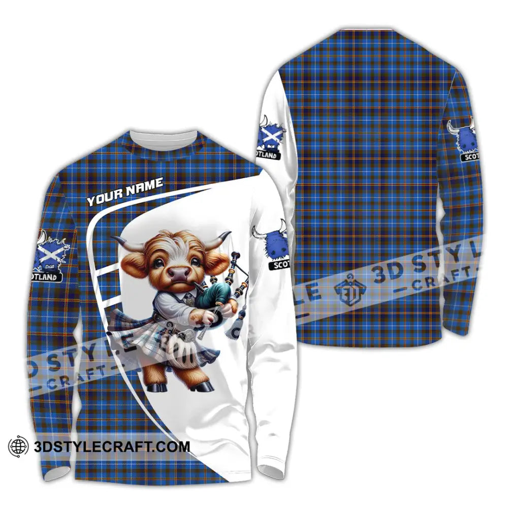 Unisex Shirt - Custom Text Shirt Scotland Highland Cow Shirt Long Sleeve Shirt / S T-shirt