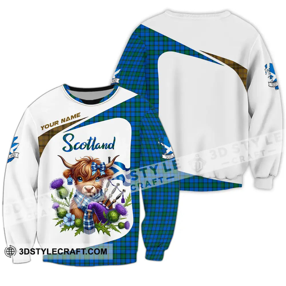Unisex Shirt - Custom Text Shirt Scotland Highland Cow Shirt Long Sleeve / S T-shirt