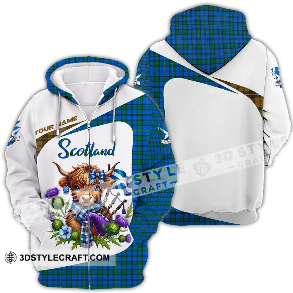 Unisex Shirt - Custom Text Shirt Scotland Highland Cow Shirt Zipper Hoodie / S T-shirt