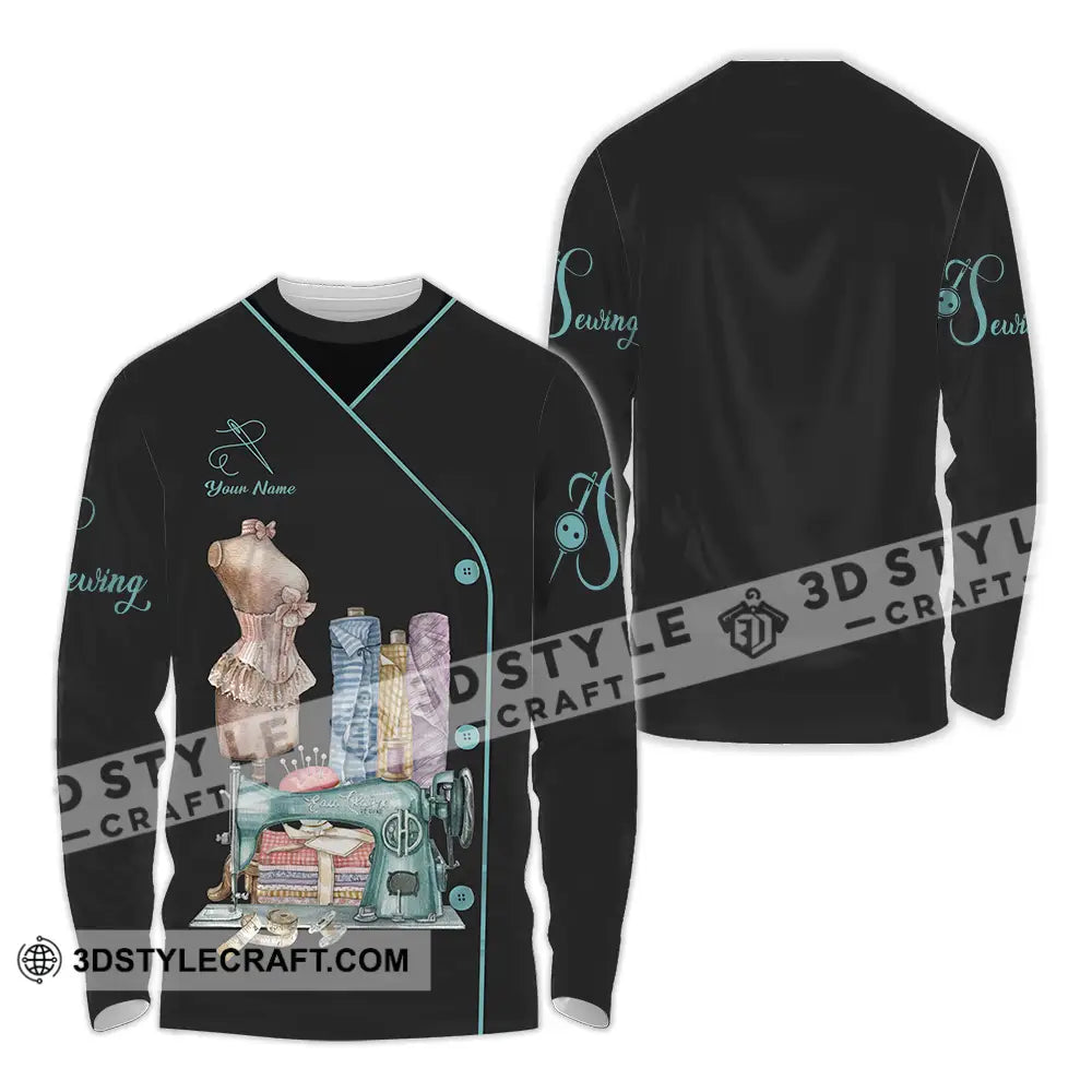 Unisex Shirt - Custom Text Shirt Sewing Shirt Long Sleeve Shirt / S T-shirt