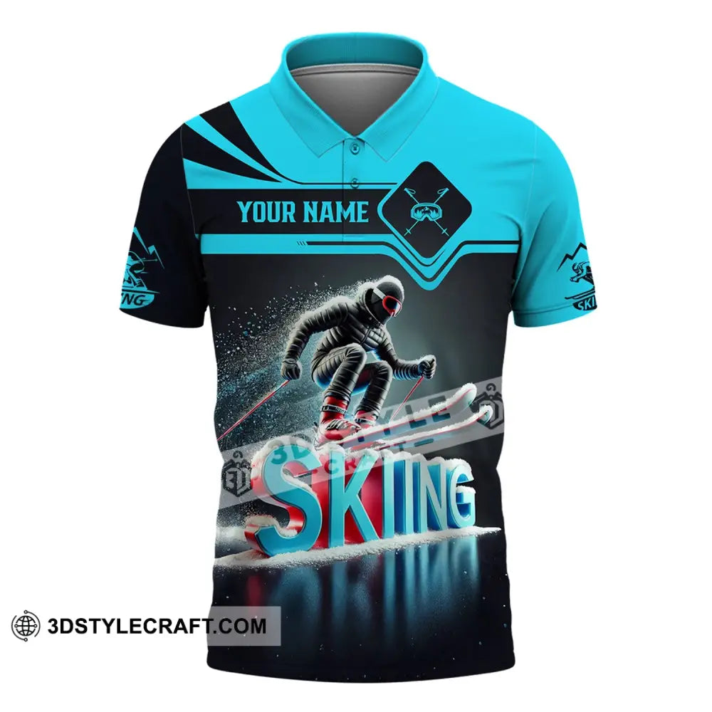 Unisex Shirt - Custom Text Skiing Polo / S T-Shirt