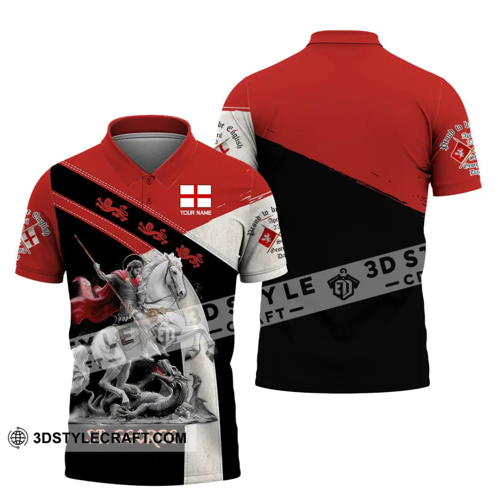 Unisex Shirt - Custom Text Shirt ST.George Templar Knight England Shirt Polo Shirt / S T-shirt