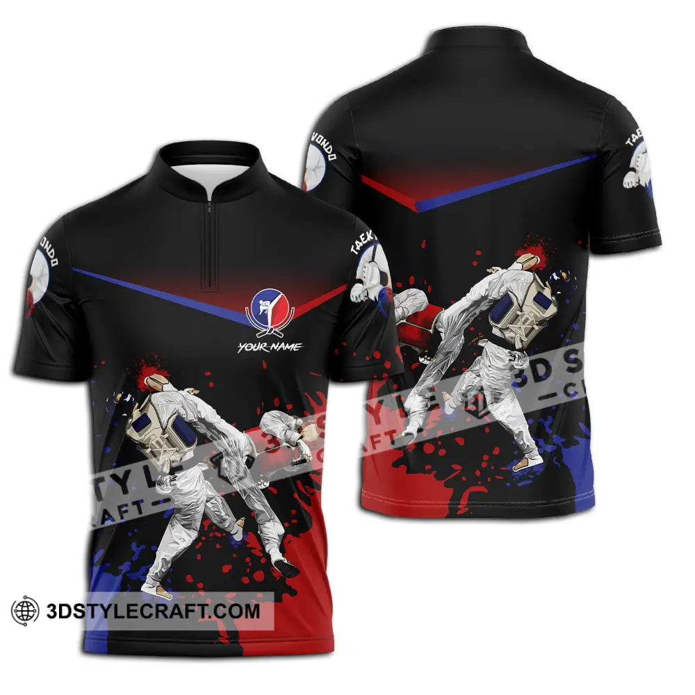 Unisex Shirt - Custom Text Shirt Taekwondo Shirt Zipper Polo Shirt / S T-shirt