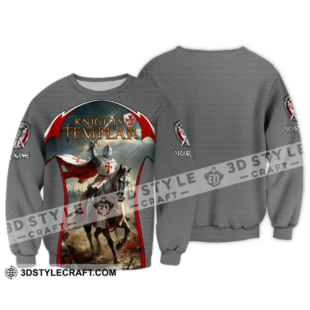 Unisex Shirt - Custom Text Shirt Templar Knight England Shirt Long Sleeve / S T-shirt