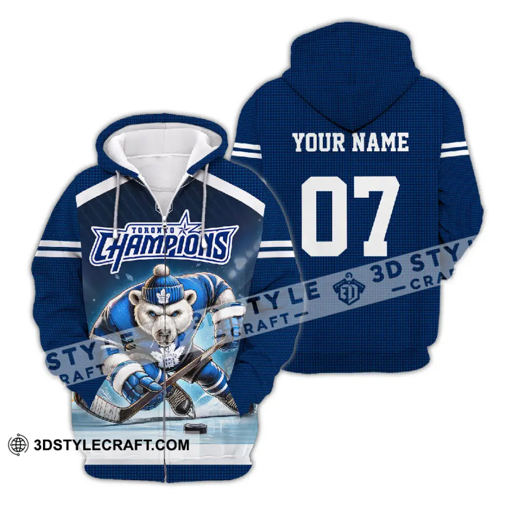 Unisex Shirt - Custom Text Shirt Toronto Maple Leafs Shirt Zipper Hoodie / S T-shirt