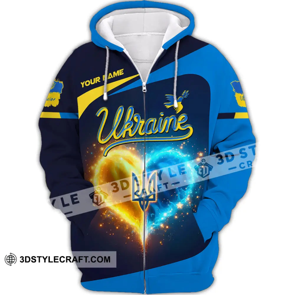 Unisex Shirt - Custom Text Shirt Ukraine Shirt Zipper Hoodie / S T-shirt