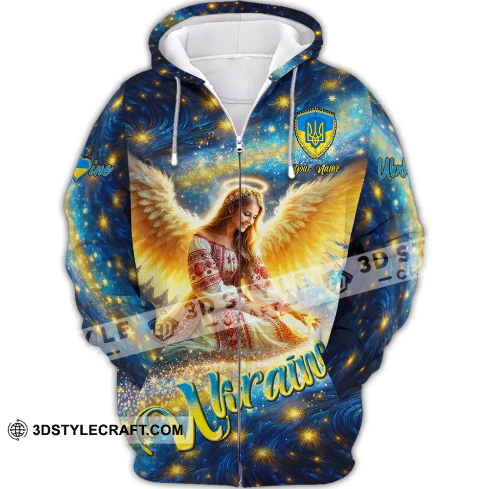 Unisex Shirt - Custom Text Shirt Ukraine Shirt Zipper Hoodie / S T-shirt