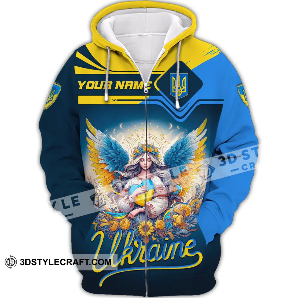 Unisex Shirt - Custom Text Shirt Ukraine Shirt Zipper Hoodie / S T-shirt