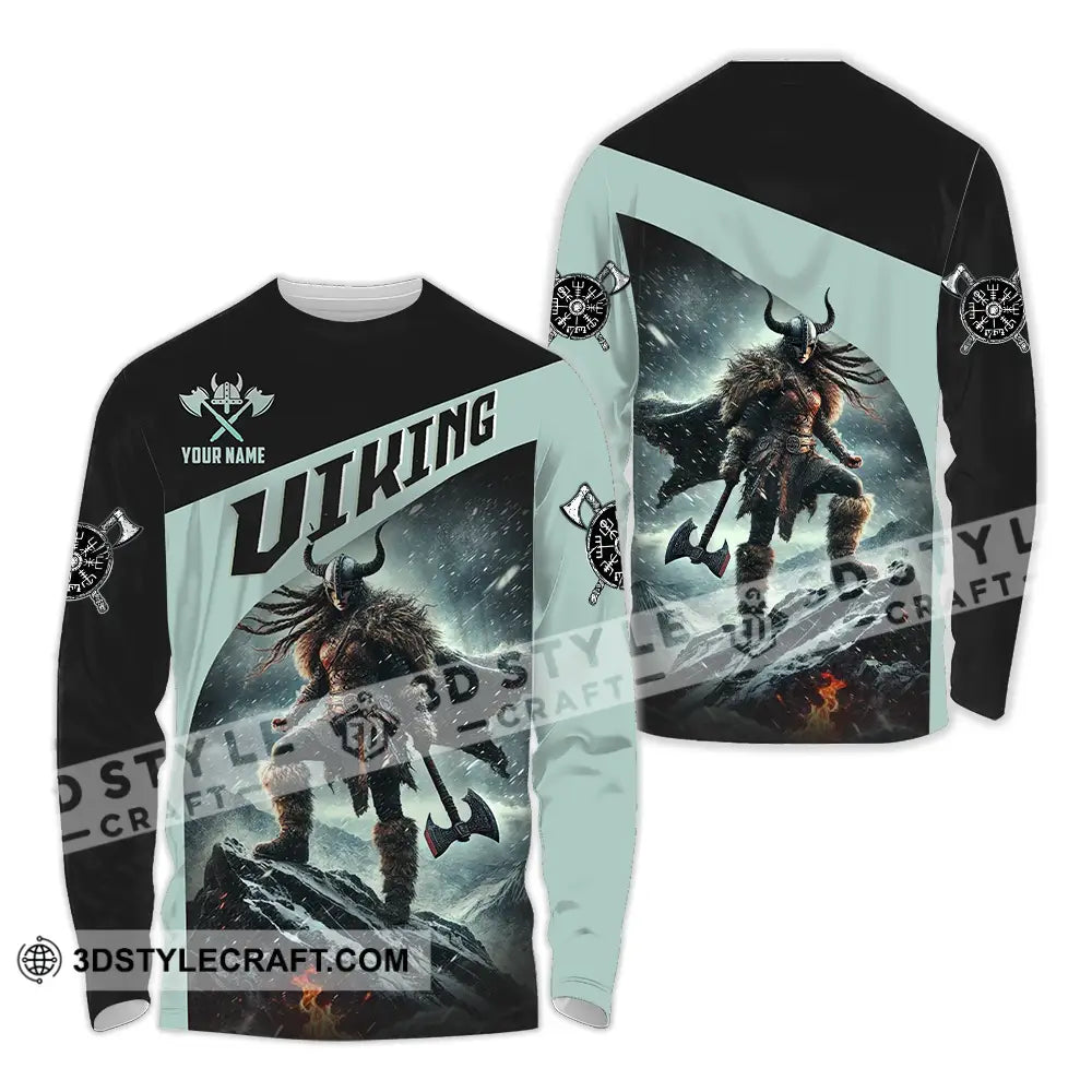 Unisex Shirt - Custom Text Viking Long Sleeve / S T-Shirt