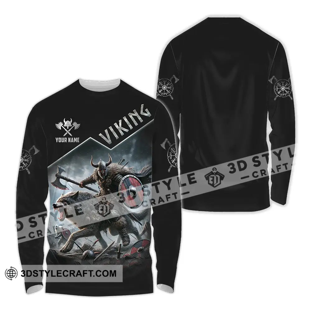 Unisex Shirt - Custom Text Viking Long Sleeve / S T-Shirt