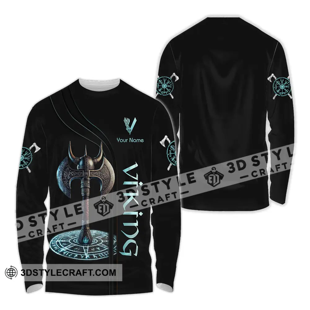 Unisex Shirt - Custom Text Viking Long Sleeve / S T-Shirt