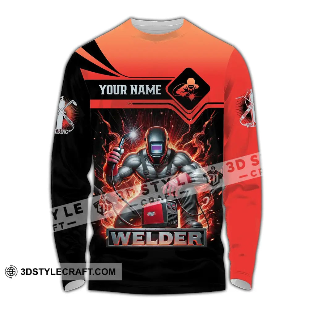 Unisex Shirt - Custom Text Welder Long Sleeve / S T-Shirt