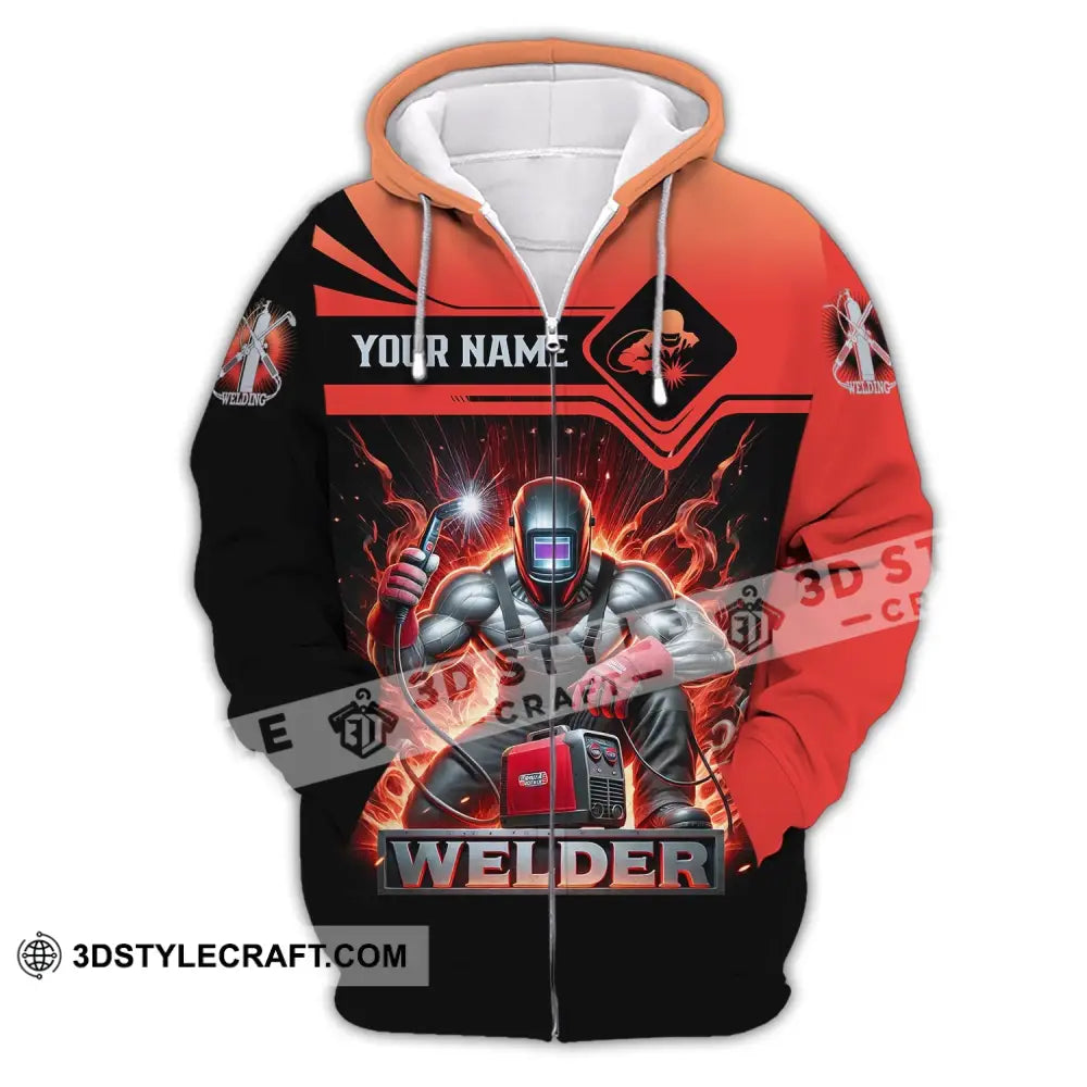 Unisex Shirt - Custom Text Welder Zipper Hoodie / S T-Shirt