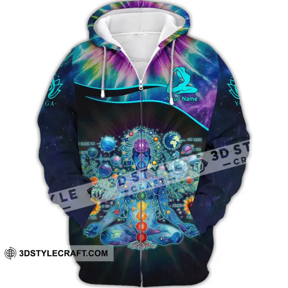 Unisex Shirt - Custom Text Yoga Shirt Zipper Hoodie / S T-shirt