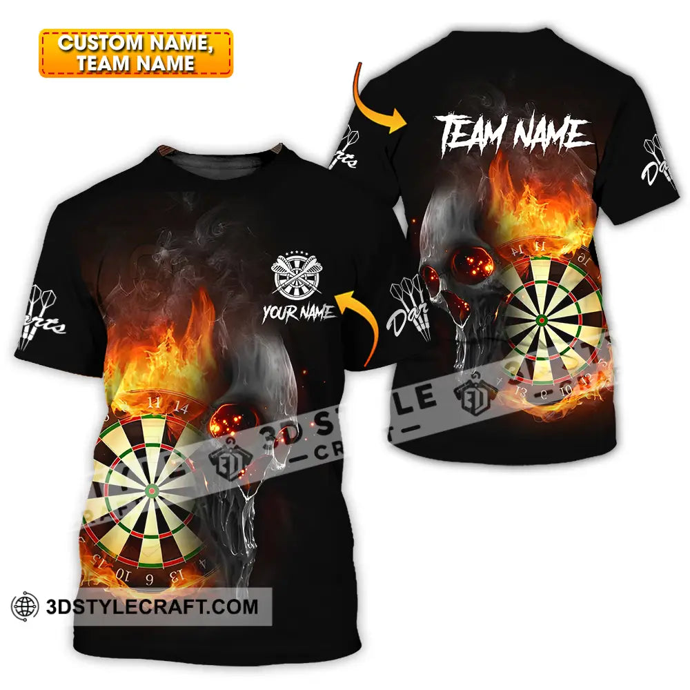 Unisex Shirt - Custom Texts Fire Lion Darts Sport For Player T-Shirt