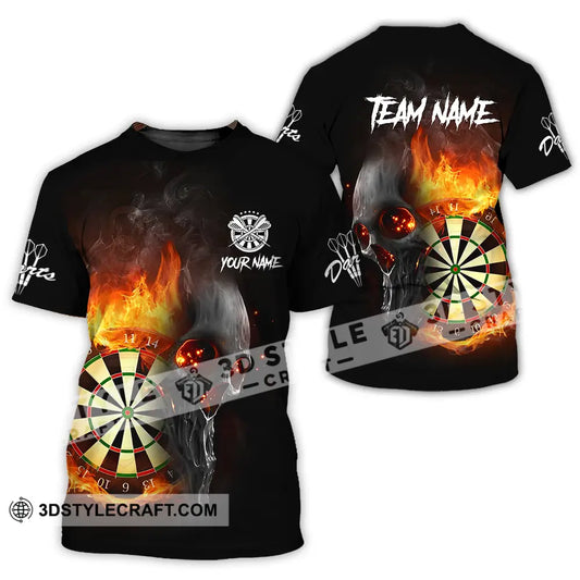 Unisex Shirt - Custom Texts Fire Lion Darts Sport For Player T-Shirt / S T-Shirt