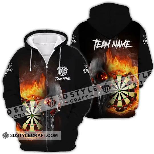 Unisex Shirt - Custom Texts Fire Lion Darts Sport Shirt For Player style option 4