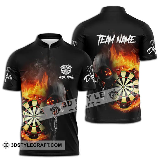 Unisex Shirt - Custom Texts Fire Lion Darts Sport Shirt For Player style option 2