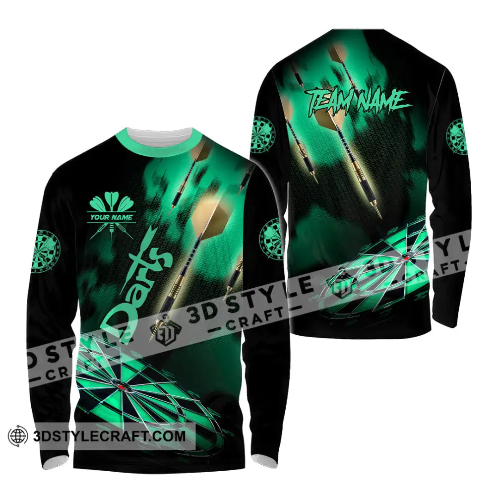 Unisex Shirt - Custom Texts Green Light Darts Sport Long Sleeve / S T-Shirt