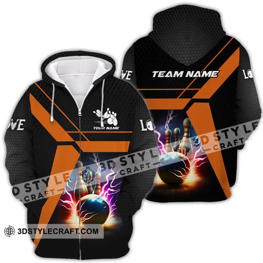 Unisex Shirt - Custom Texts Thunder Bowling Sport Shirt style option 4