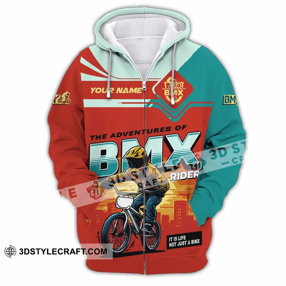 Unisex Shirt - Custom The Adventures Of BMX Rider Shirt Zipper Hoodie / S T-shirt