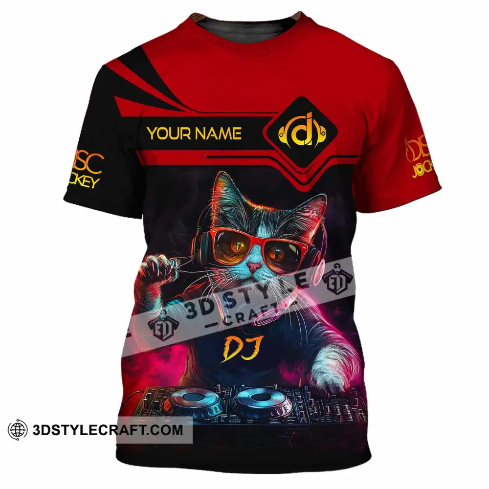 Unisex Shirt - Custom The DJ Cat Shirt T-Shirt / S T-shirt