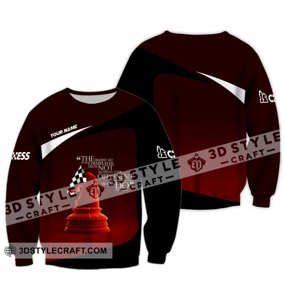 Unisex Shirt Custom The Highest Art Of The Chess Player Shirt Long Sleeve / S T shirt