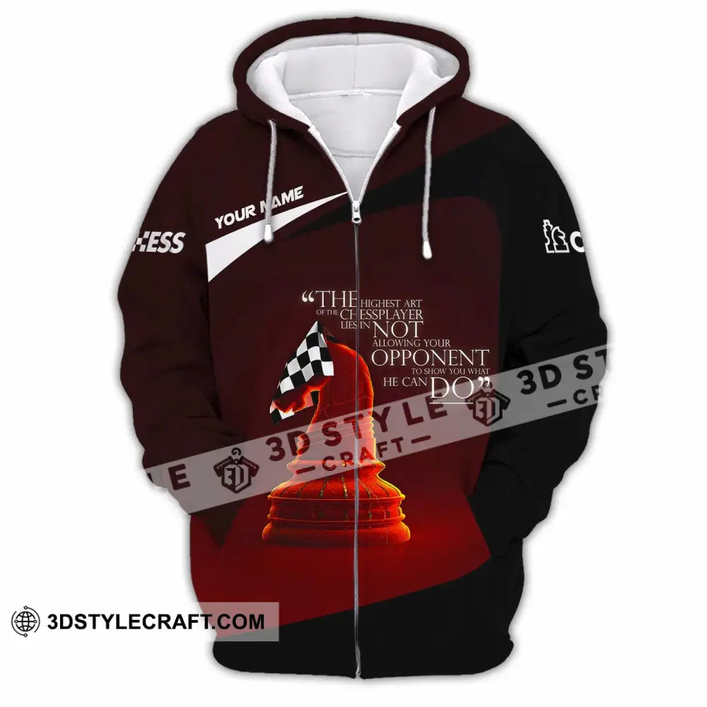 Unisex Shirt Custom The Highest Art Of The Chess Player Shirt Zipper Hoodie / S T shirt
