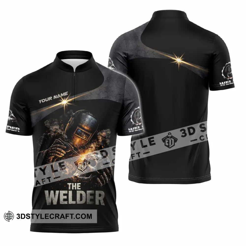 Unisex Shirt - Custom The Welder Shirt - Zipper Polo Shirt / S - T-shirt