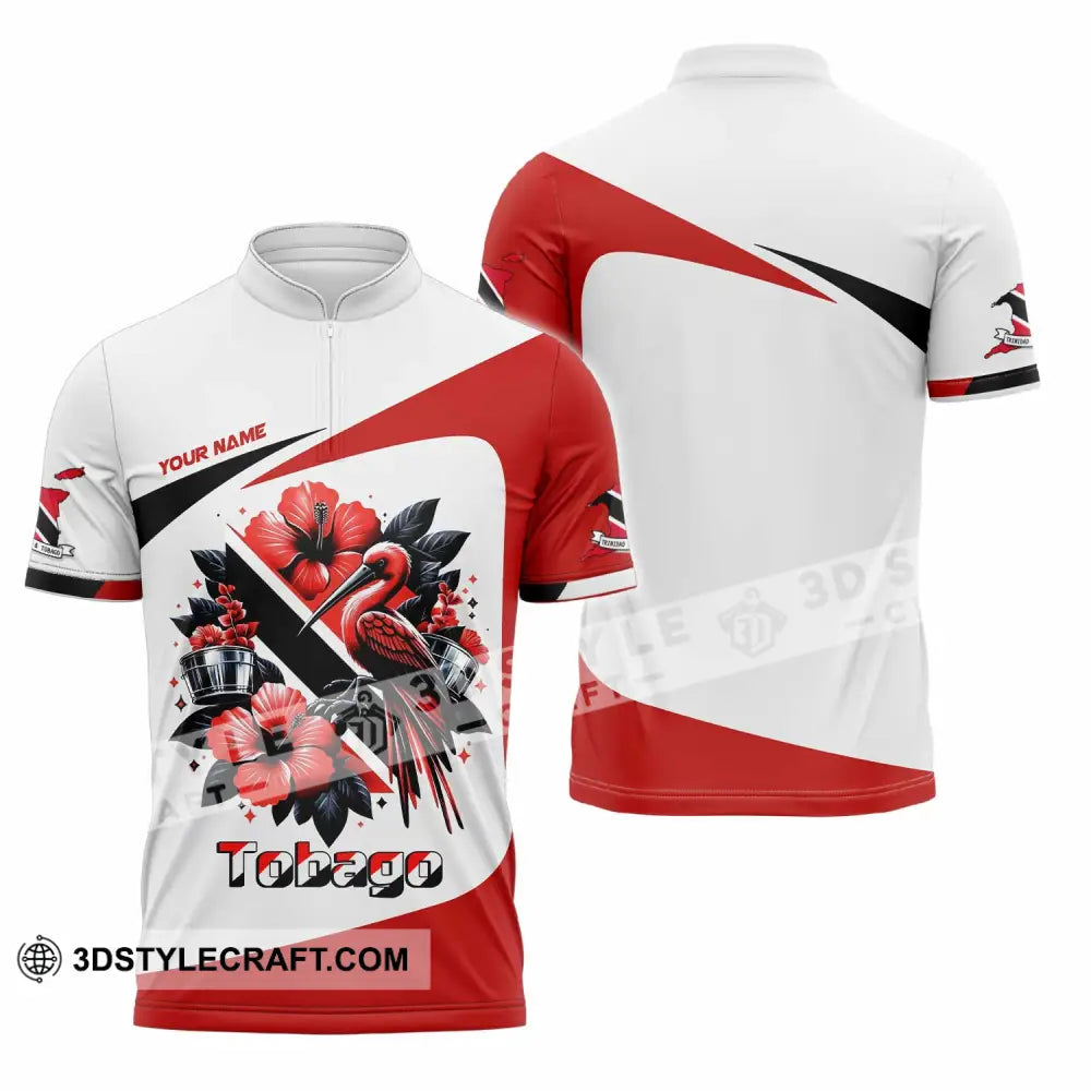 Unisex Shirt - Custom Tobago Shirt - Zipper Polo Shirt / S - T-shirt