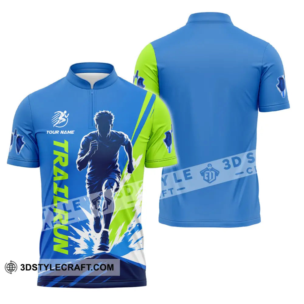 Unisex Shirt - Custom Trail Run Shirt - Zipper Polo Shirt / S - T-shirt