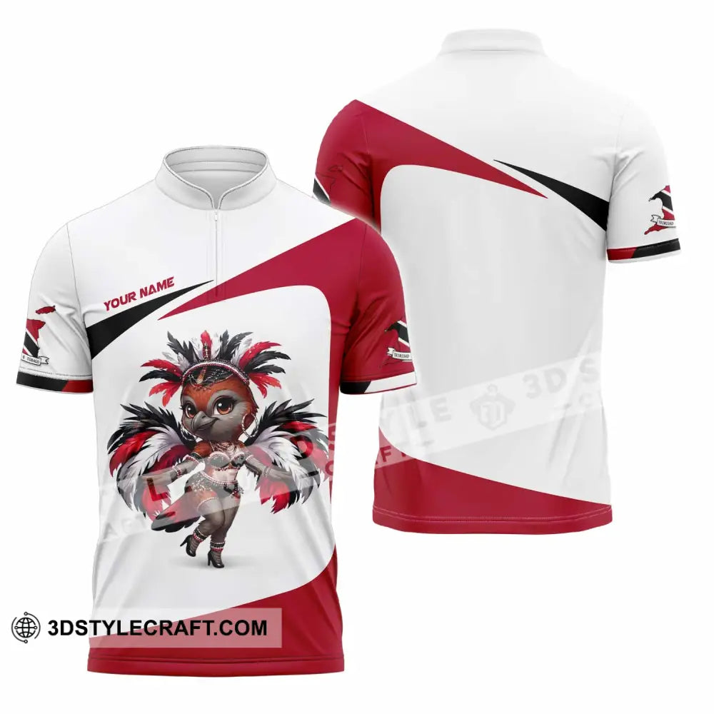 Unisex Shirt - Custom Trinidad And Tobago Shirt - Zipper Polo Shirt / S - T-shirt