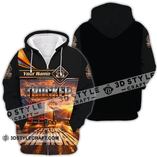 Unisex Shirt - Custom Trucker Explore The Road Shirt style option 4