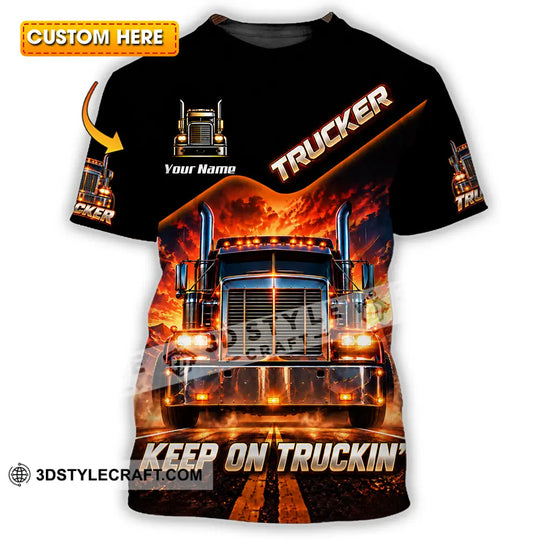 Unisex Shirt - Custom Trucker Keep On Trackin' Shirt style option 1