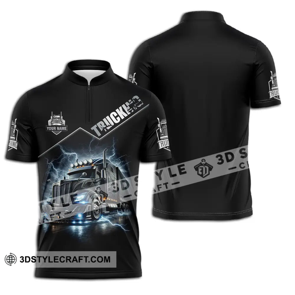 Unisex Shirt - Custom Trucker Keep On Trucking 3D Shirt Zipper Polo Shirt / S T-shirt