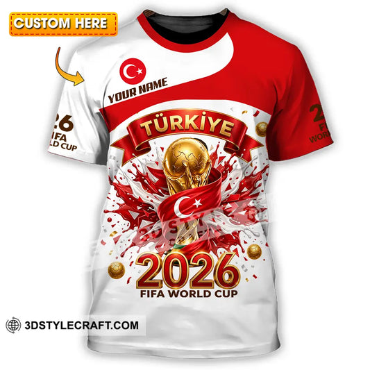 Unisex Shirt - Custom Türkiye World Cup 2026 3D Shirt - T-shirt