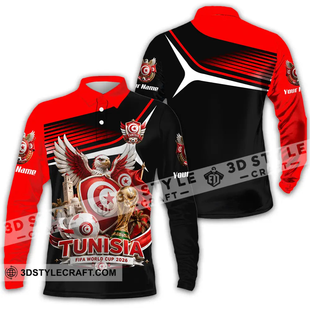 Unisex Shirt - Custom Tunisia World Cup 2026 Shirt - Long Sleeve Polo / S - T-shirt