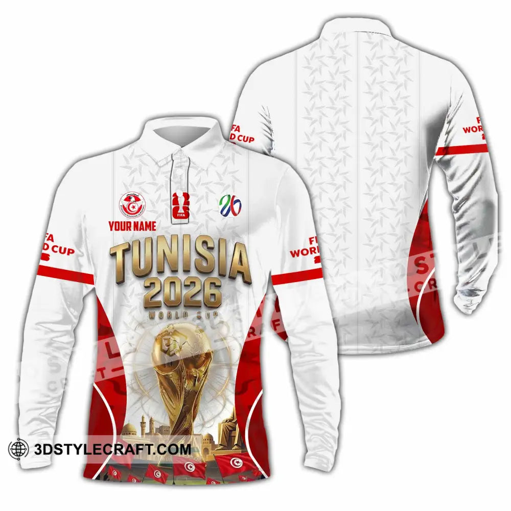 Unisex Shirt - Custom Tunisia World Cup 2026 Shirt - Long Sleeve Polo / S - T-shirt