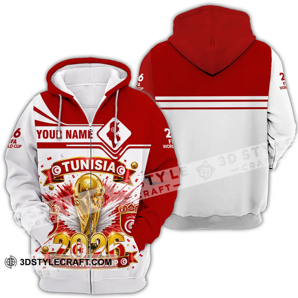 Unisex Shirt - Custom Tunisia World Cup 2026 Shirt - Zipper Hoodie / S - T-shirt