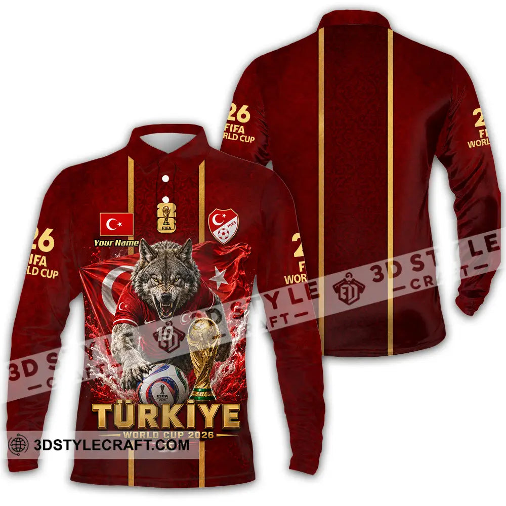 Unisex Shirt - Custom Turkiye World Cup 2026 Shirt - Long Sleeve Polo / S - T-shirt