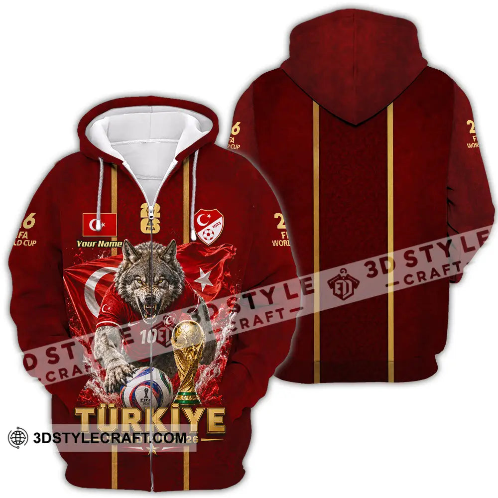 Unisex Shirt - Custom Turkiye World Cup 2026 Shirt - Zipper Hoodie / S - T-shirt